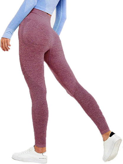Toplook Women Seamless Yoga Workout Set 2Pcs Outfits Gym Leggings and Sports Bra (Wine, Small)
