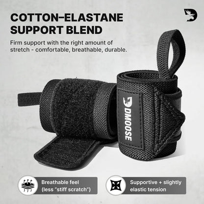 Wrist Wraps for Weightlifting 18" - Heavy Duty Gym Wrap with Hand Thumb Loop for Support & Pain Relief, USPA Approved Powerlifting, Weight Lifting Wrist Straps for Men & Women Work Out